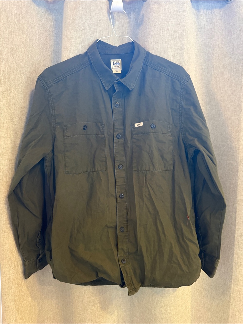 Lee Men's Olive Green Work Shirt